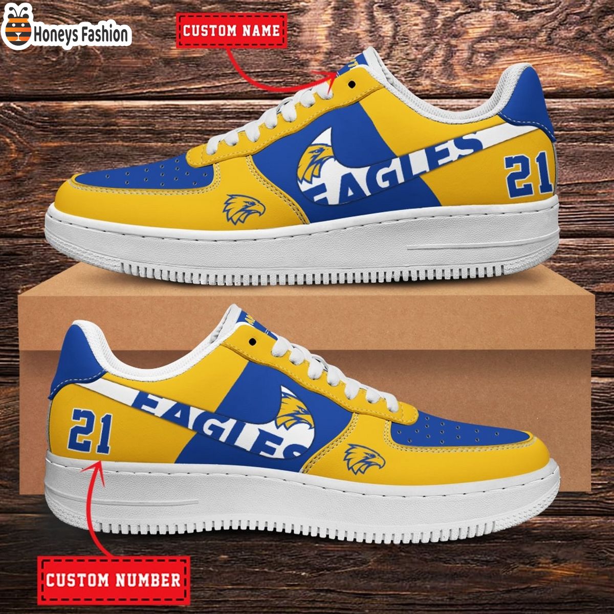 West Coast Eagles AFL Personalized Air Force 1 Shoes