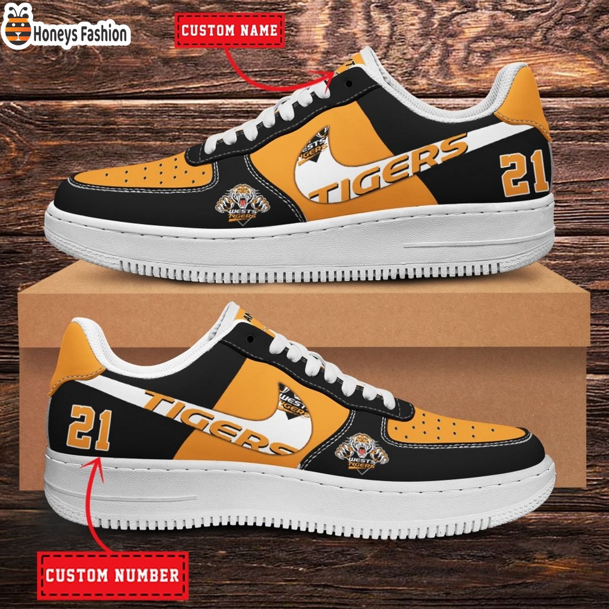 Wests Tigers NRL Personalized Air Force 1 Shoes