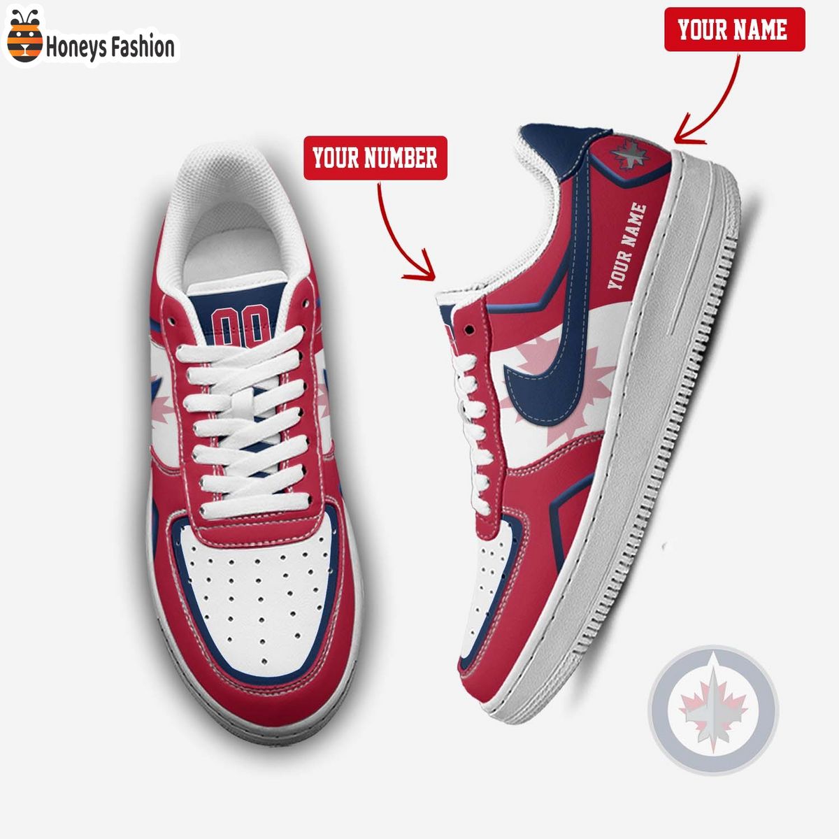 Winnipeg Jets NHL Personalized Air Force 1 Shoes