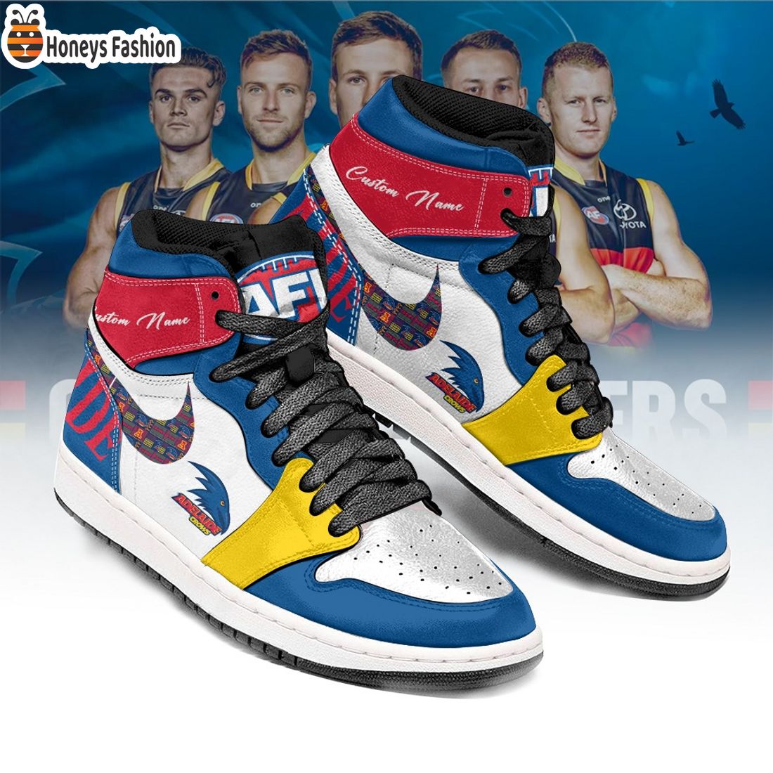Adelaide Crows Football Club Custom Name Air Jordan 1 Sneaker