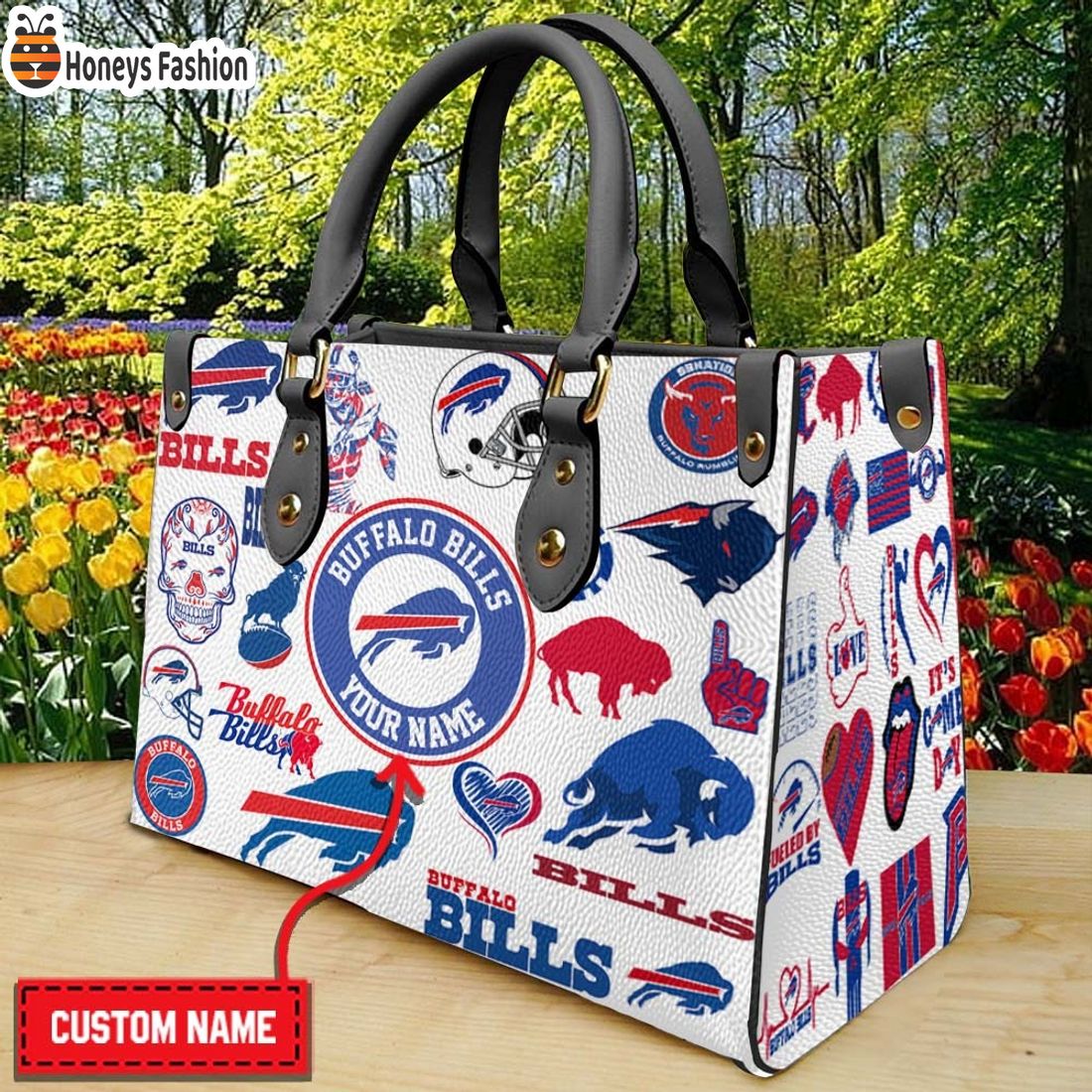 Buffalo Bills Personalized Leather Handbag