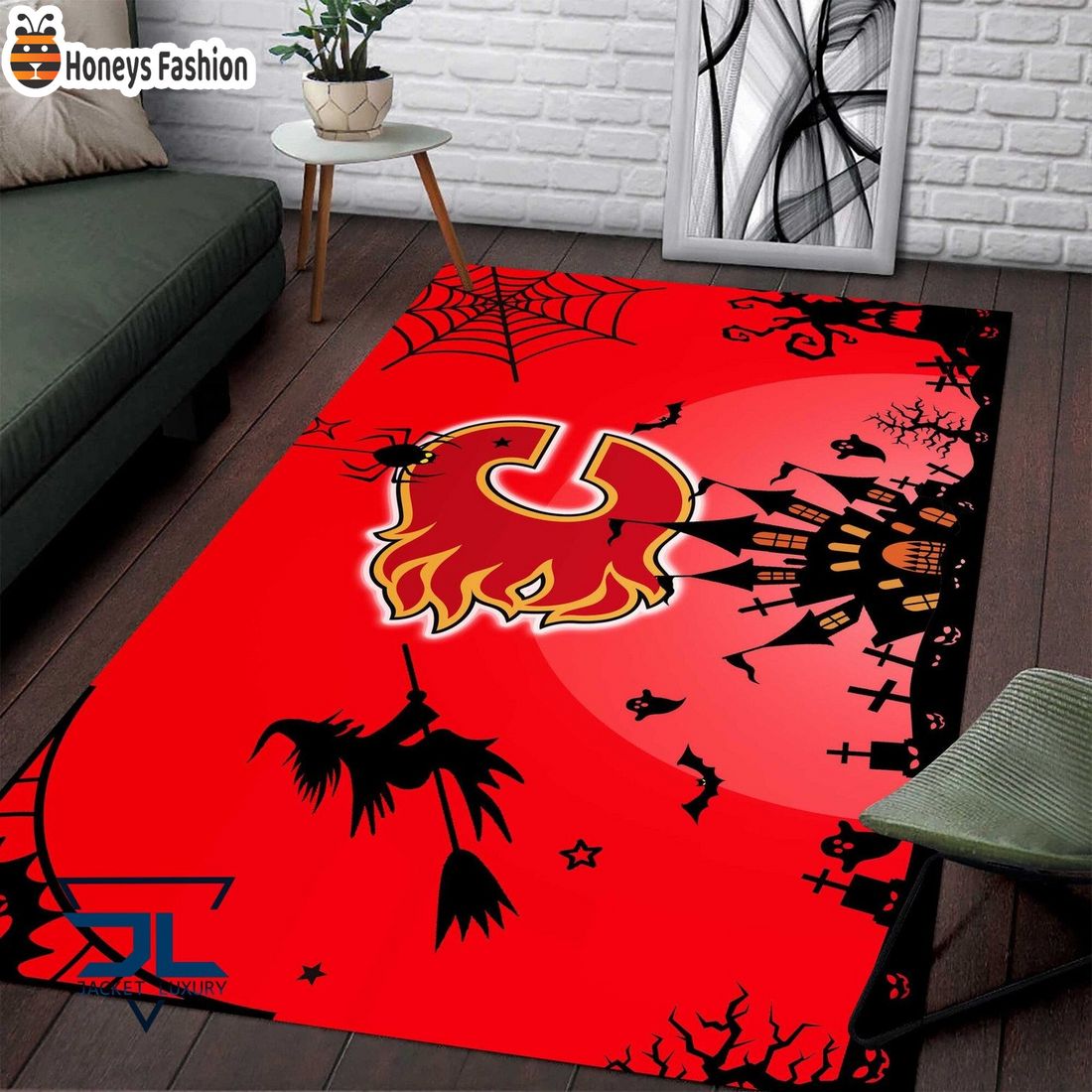 Calgary Flames Halloween Rug Carpet