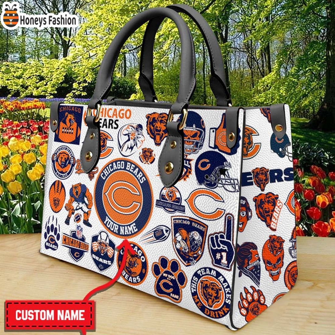Chicago Bears Personalized Leather Handbag