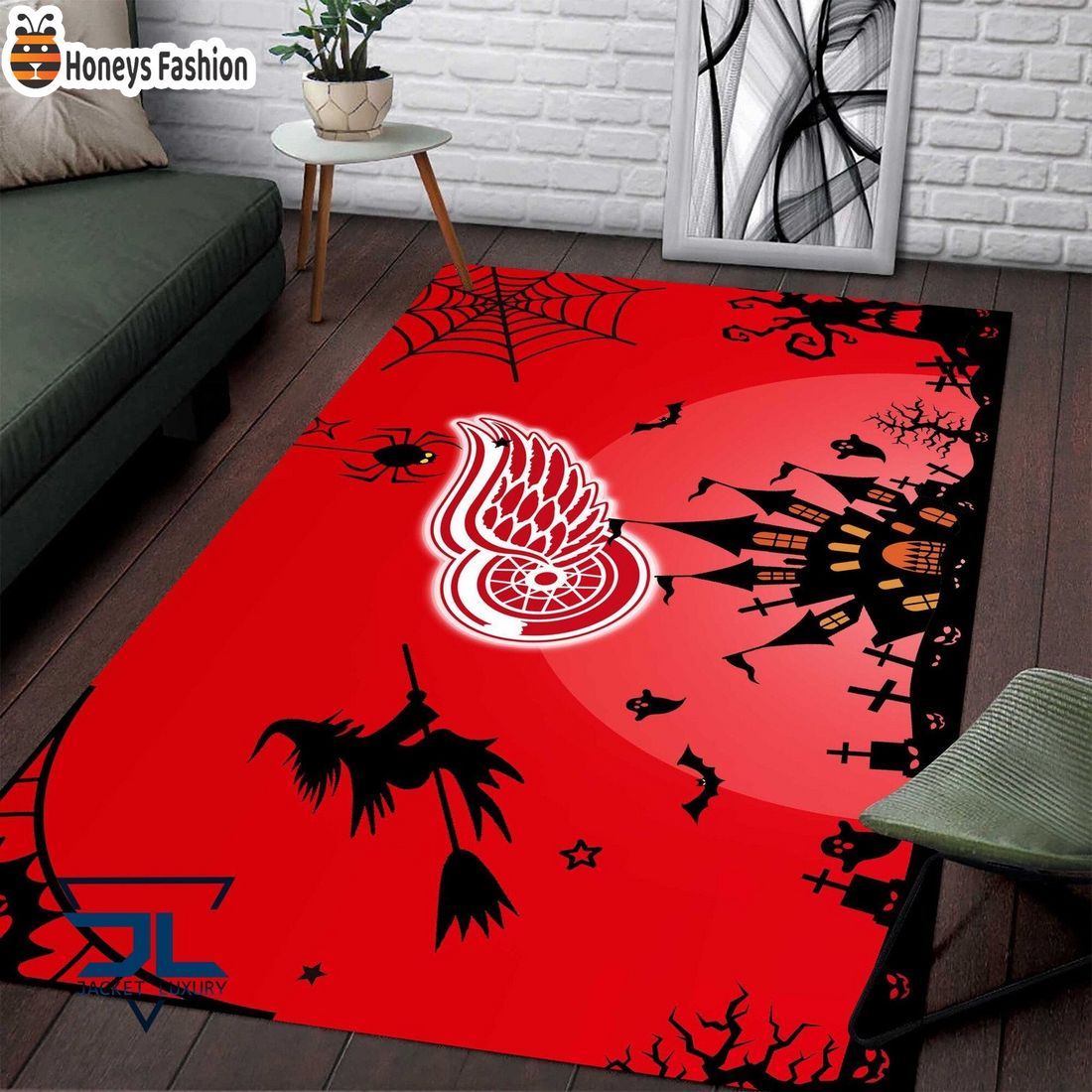 Detroit Red Wings Halloween Rug Carpet