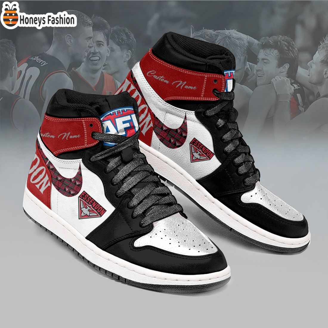 Essendon Bombers Football Club Custom Name Air Jordan 1 Sneaker