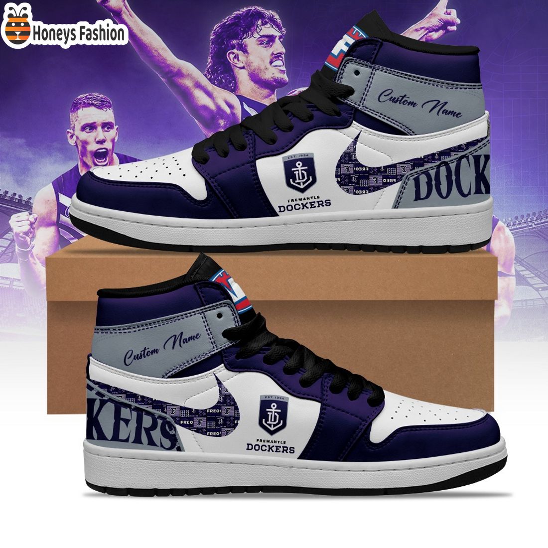 Fremantle Dockers Football Club Custom Name Air Jordan 1 Sneaker