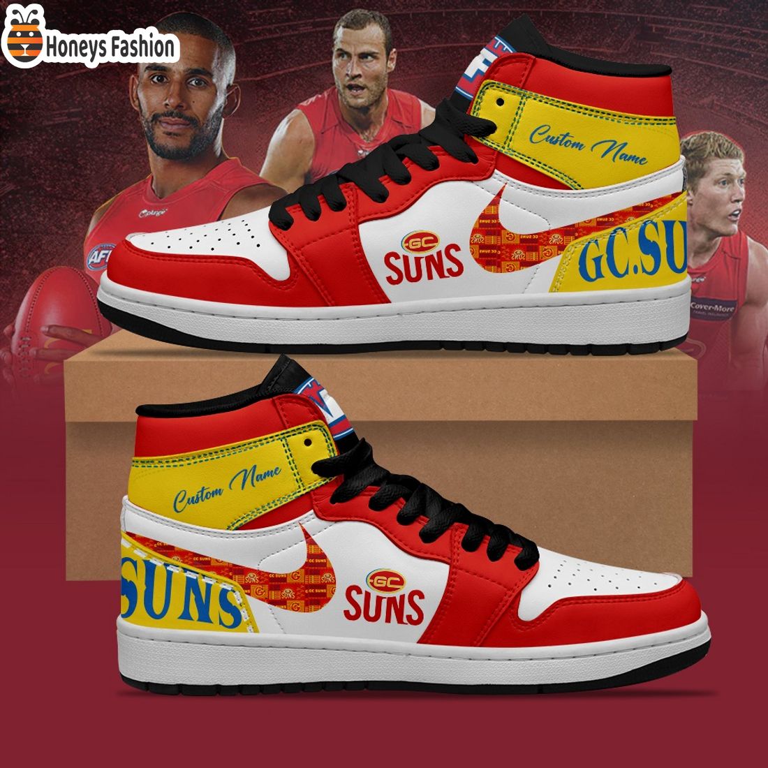 Gold Coast Suns Football Club Custom Name Air Jordan 1 Sneaker