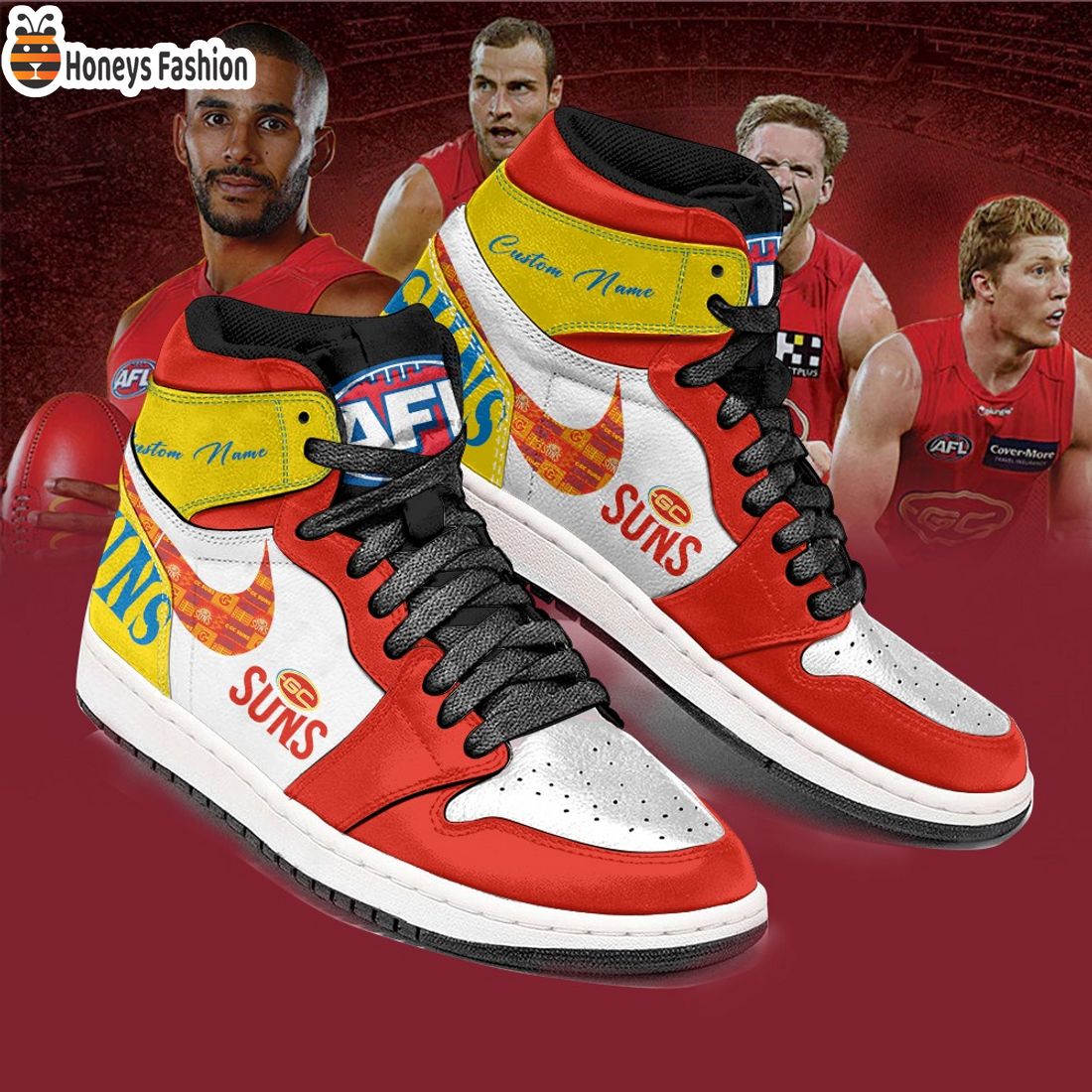 Gold Coast Suns Football Club Custom Name Air Jordan 1 Sneaker