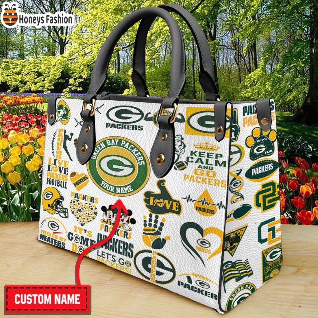 Green Bay Packers Personalized Leather Handbag