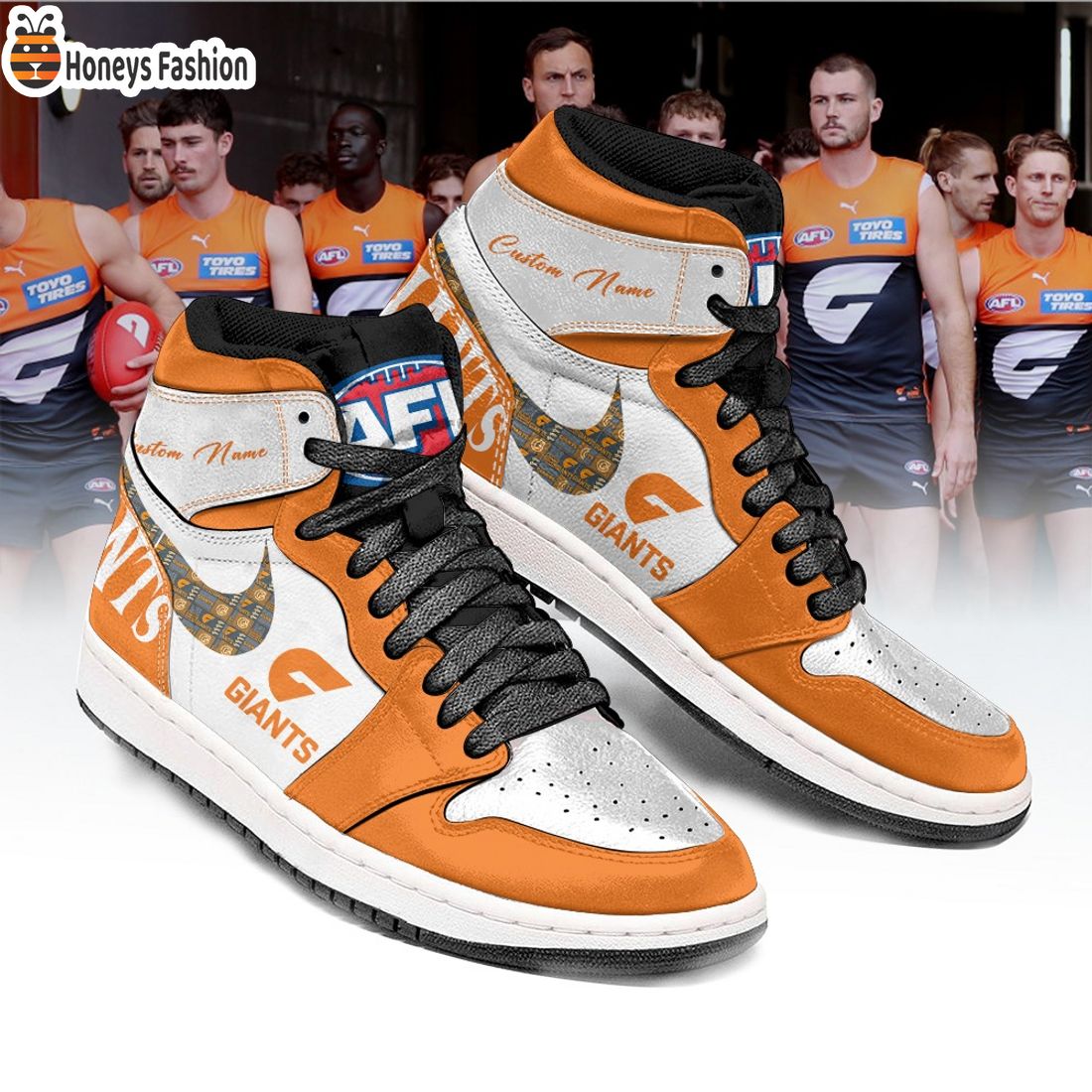 GWS Giants Football Club Custom Name Air Jordan 1 Sneaker