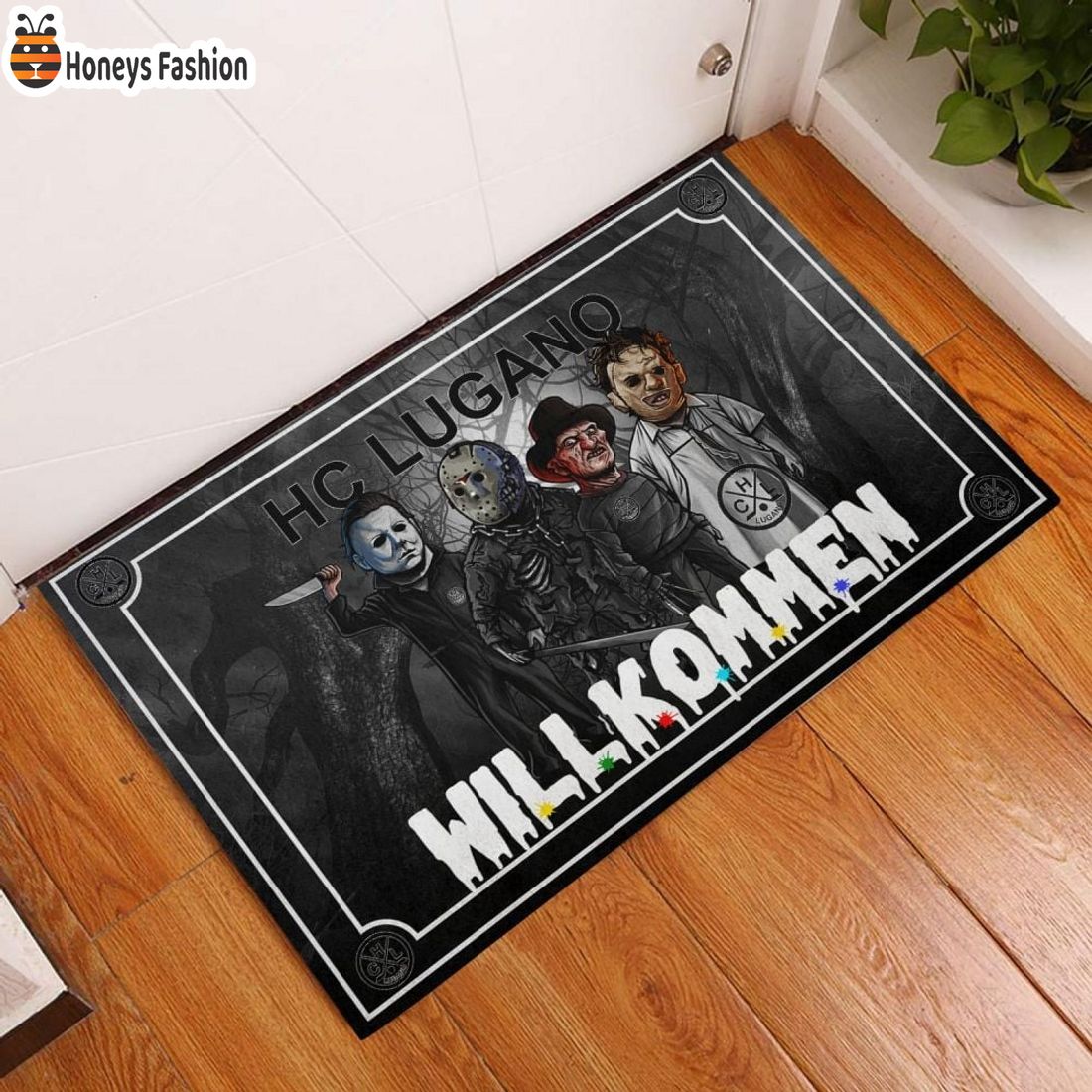 HC Lugano Willkommen Halloween Doormat