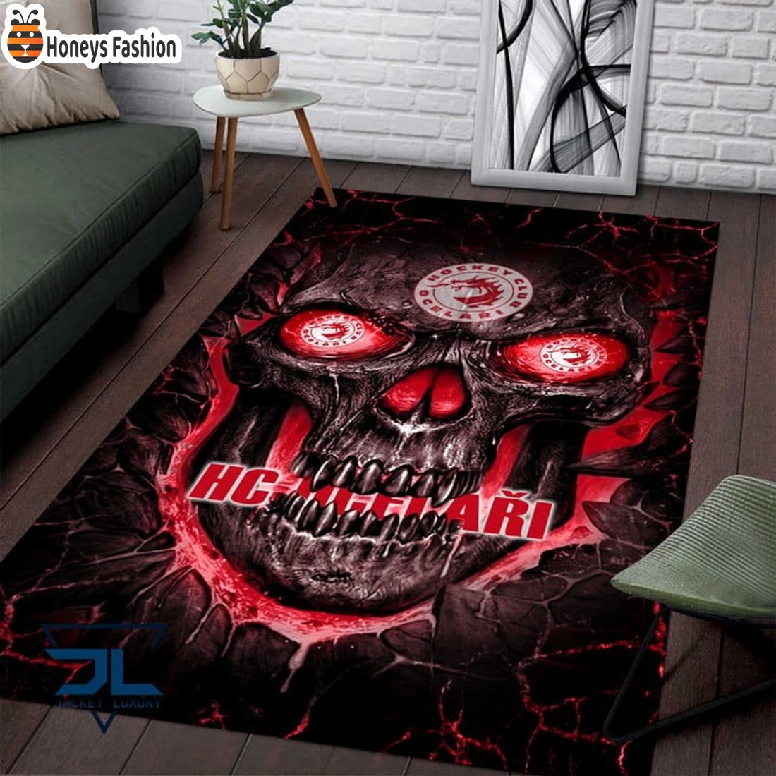 HC Ocelari Trinec Skull Rug Carpet