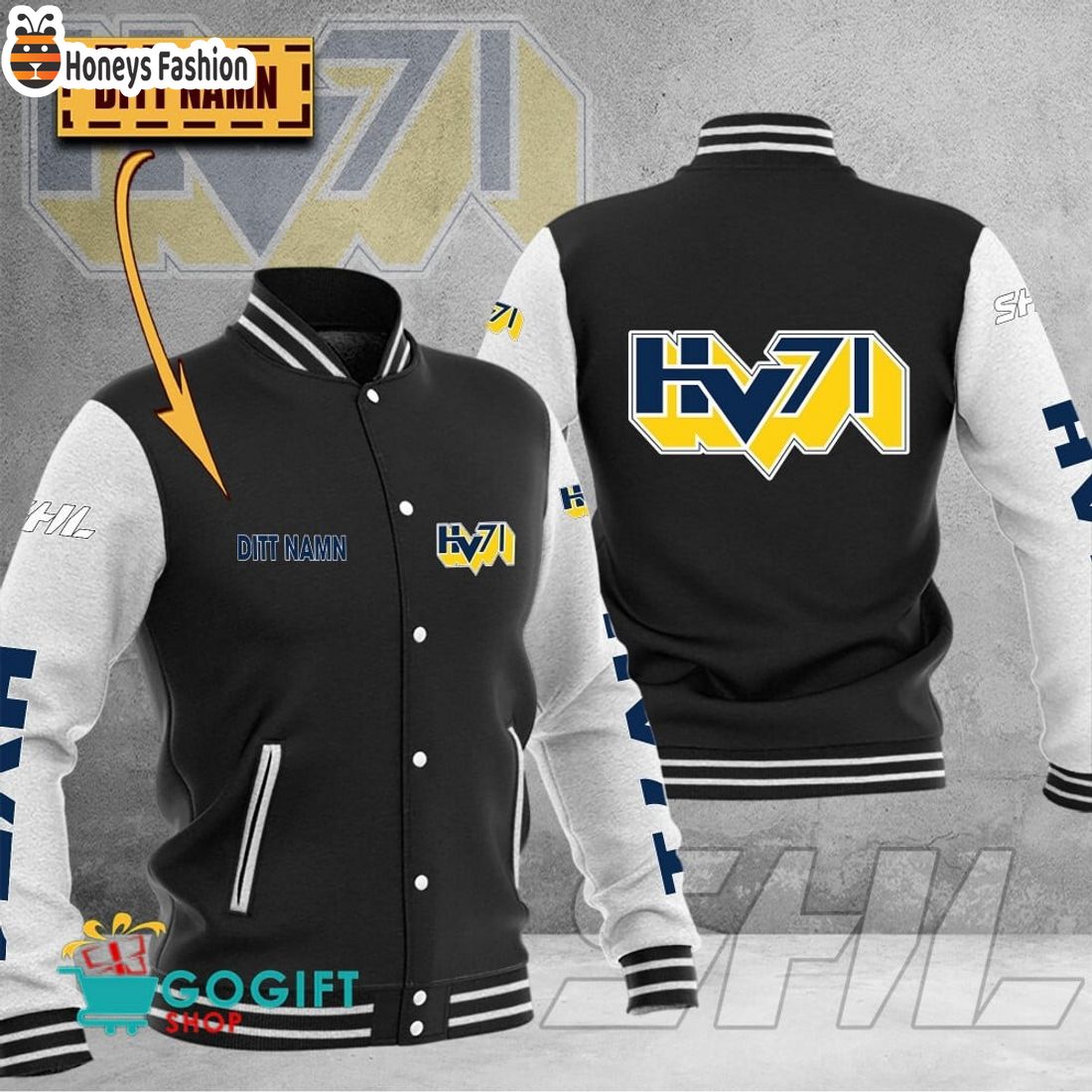 HV71 SHL Custom Name Baseball Jacket