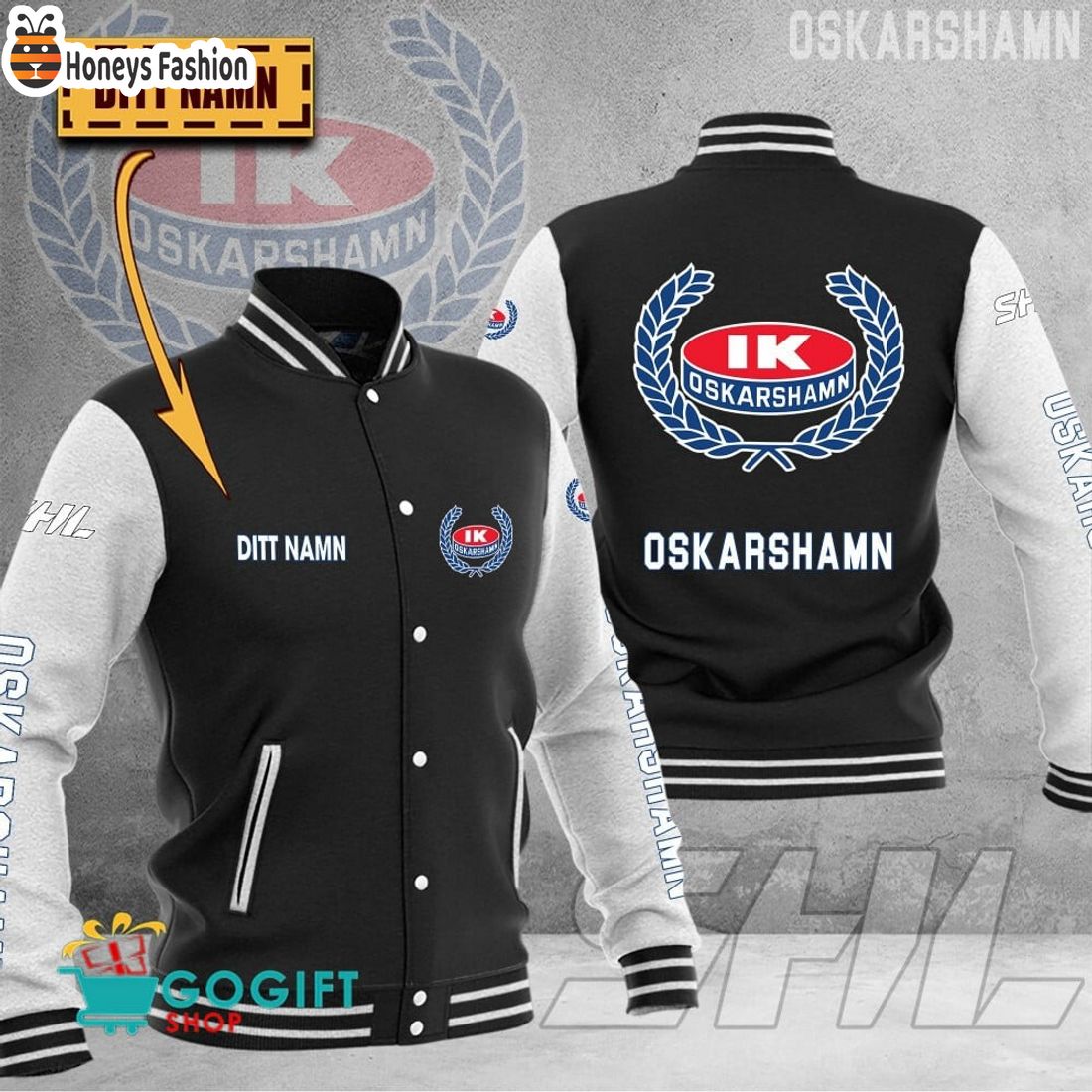 IK Oskarshamn SHL Custom Name Baseball Jacket