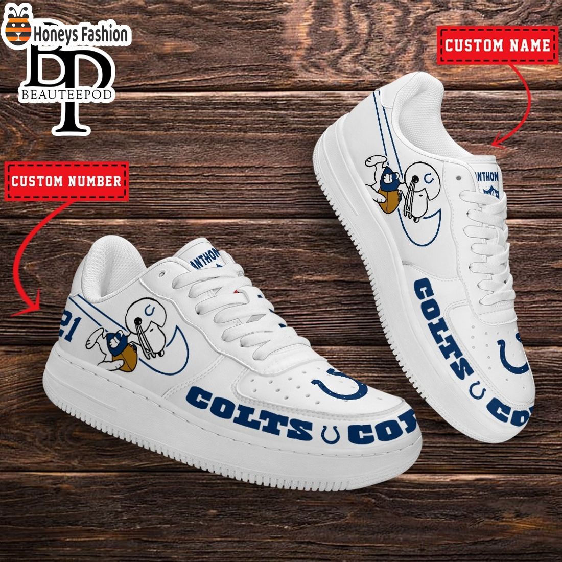 Indianapolis Colts NFL Snoopy Personalized Air Force 1 Shoes
