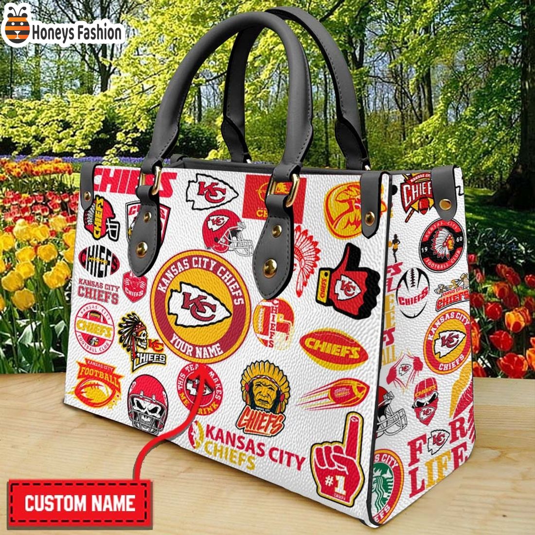 Kansas City Chiefs Personalized Leather Handbag