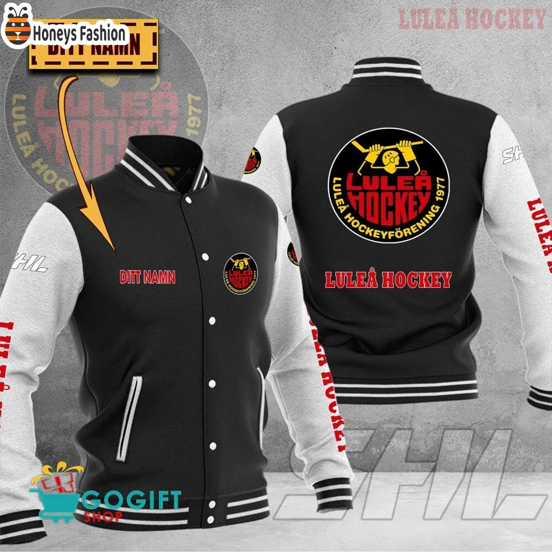 Lulea HF SHL Custom Name Baseball Jacket