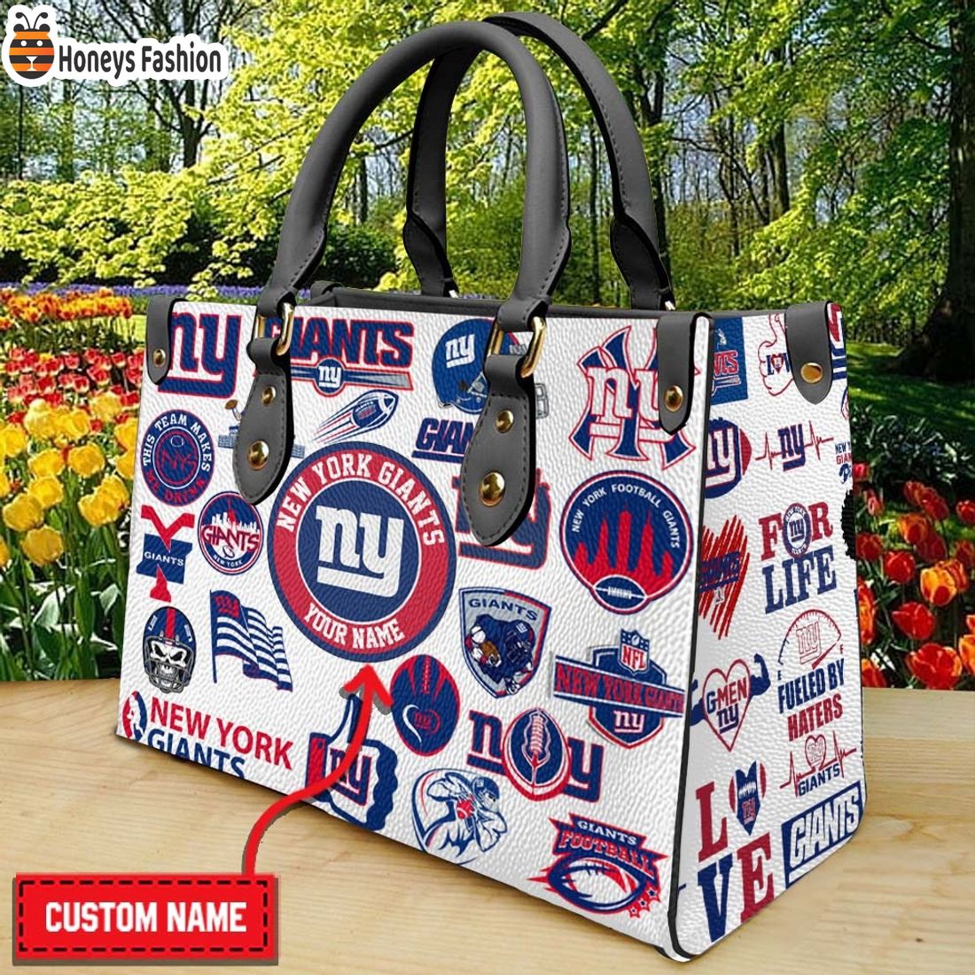 New York Giants Personalized Leather Handbag