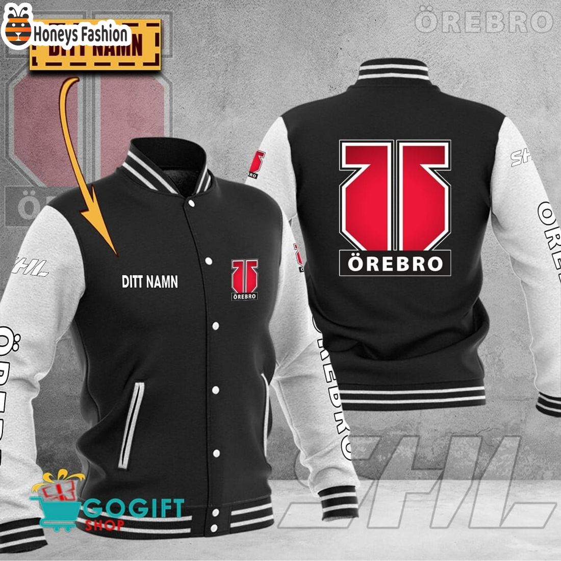 Orebro HK SHL Custom Name Baseball Jacket