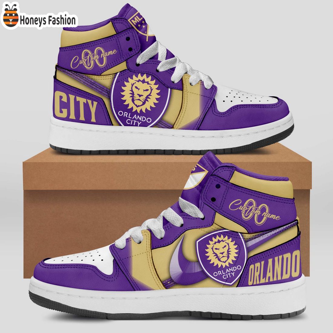 Orlando City MLS Custom Name Air Jordan 1 Shoes
