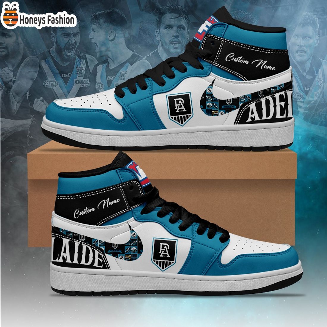 Port Adelaide Power Football Club Custom Name Air Jordan 1 Sneaker