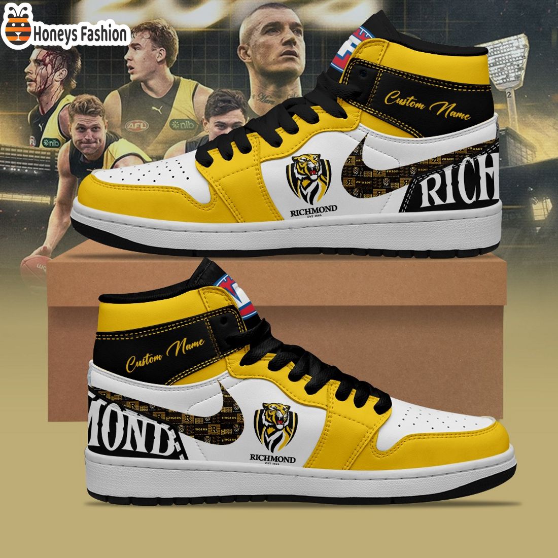 Richmond Tigers Football Club Custom Name Air Jordan 1 Sneaker