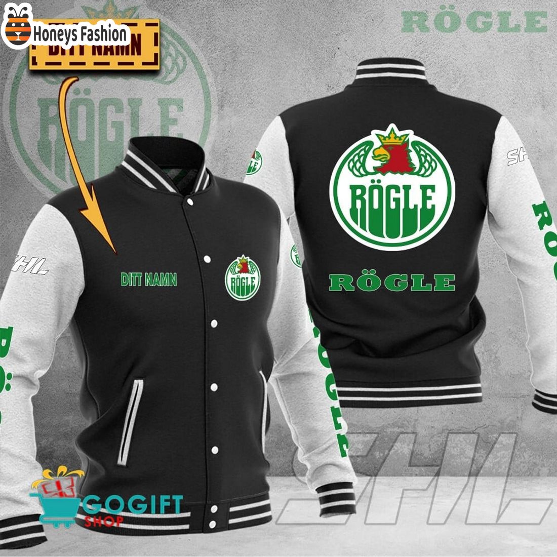 Rogle BK SHL Custom Name Baseball Jacket