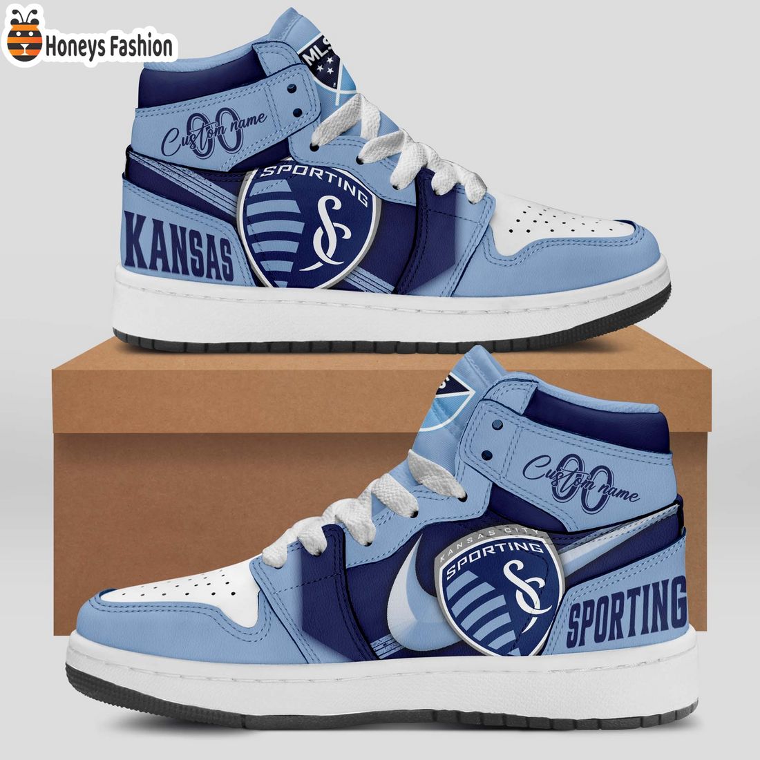 Sporting Kansas City MLS Custom Name Air Jordan 1 Shoes