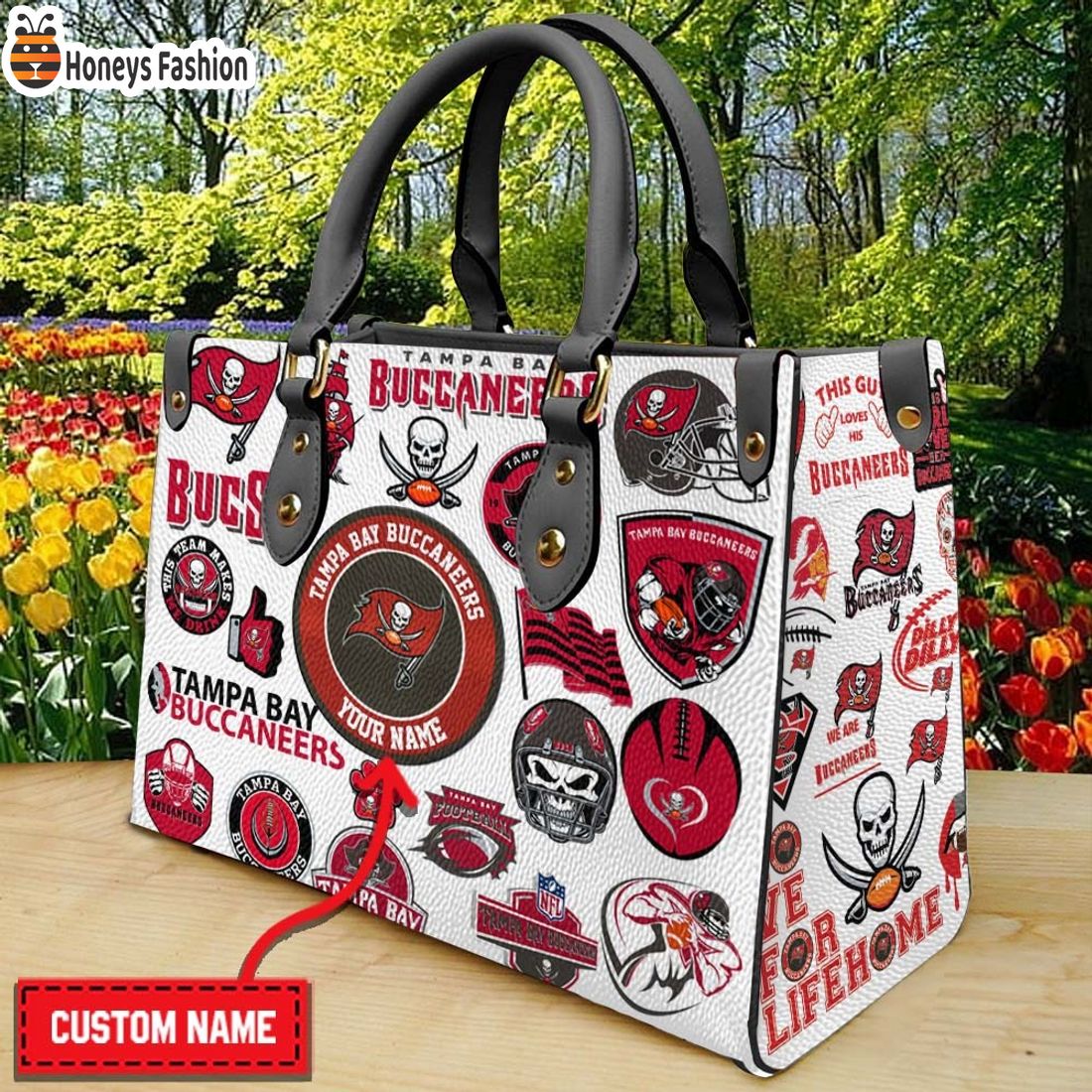 Tampa Bay Buccaneers Personalized Leather Handbag