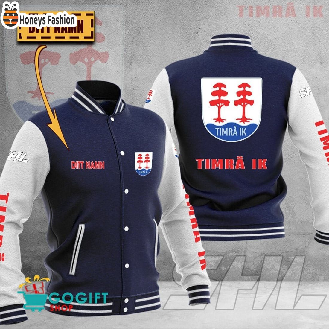 Timra IK SHL Custom Name Baseball Jacket