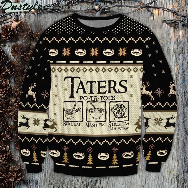Lord of the rings Taters Potatoes 3D Printed Ugly Sweater