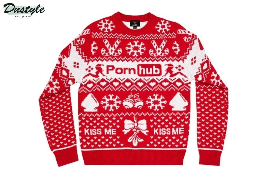 Pornhub kiss me ugly christmas sweater