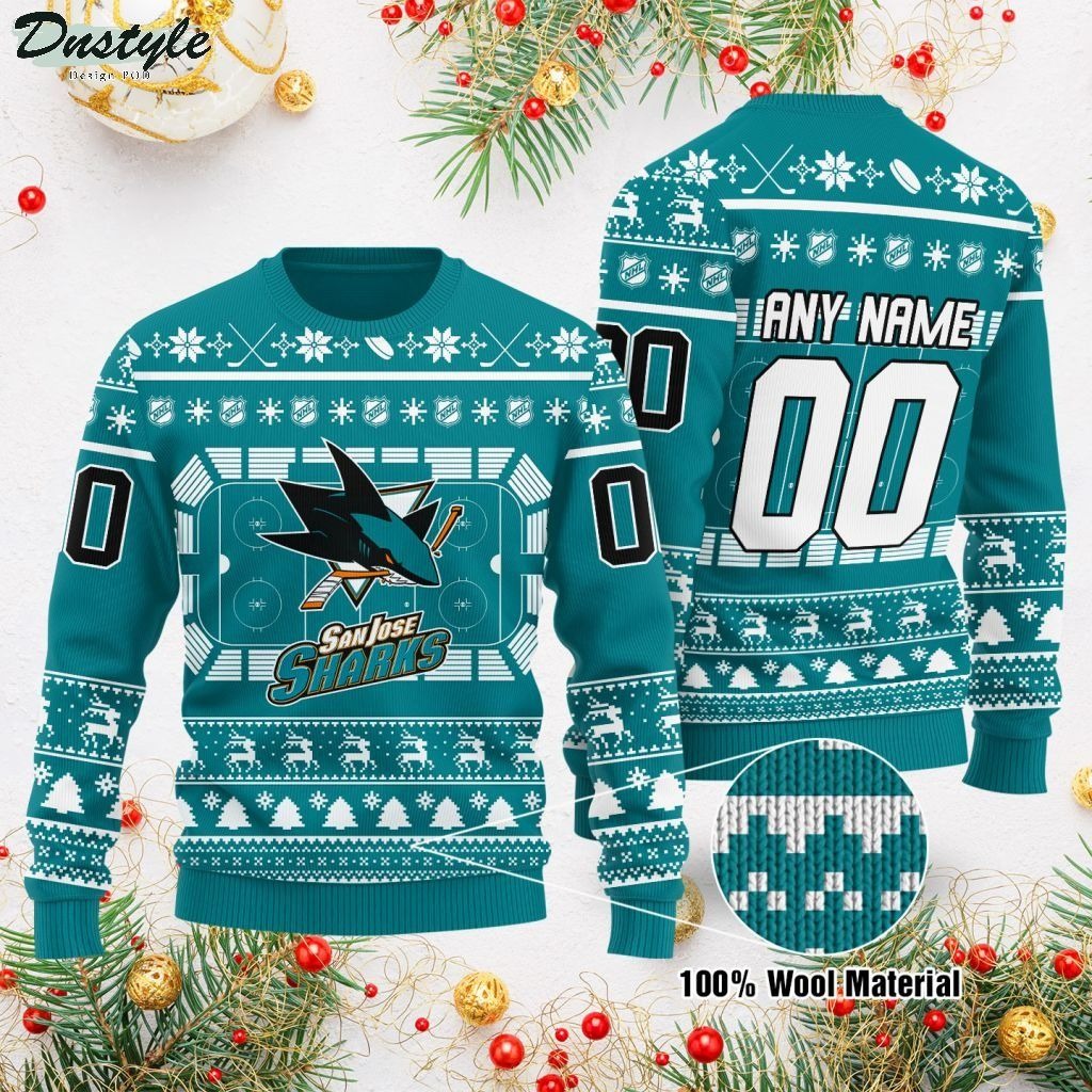 San Jose Sharks NHL personalized ugly christmas sweater
