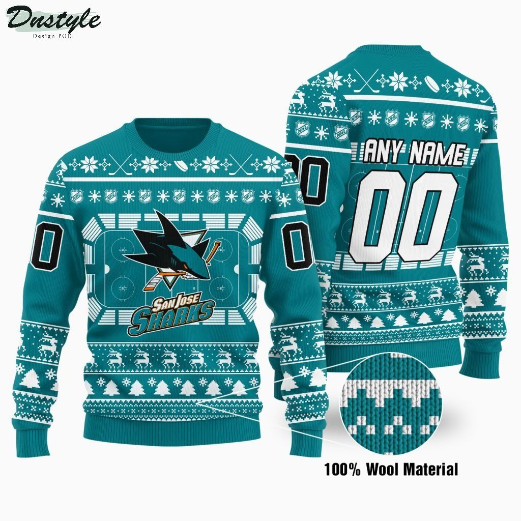 San Jose Sharks NHL personalized ugly christmas sweater