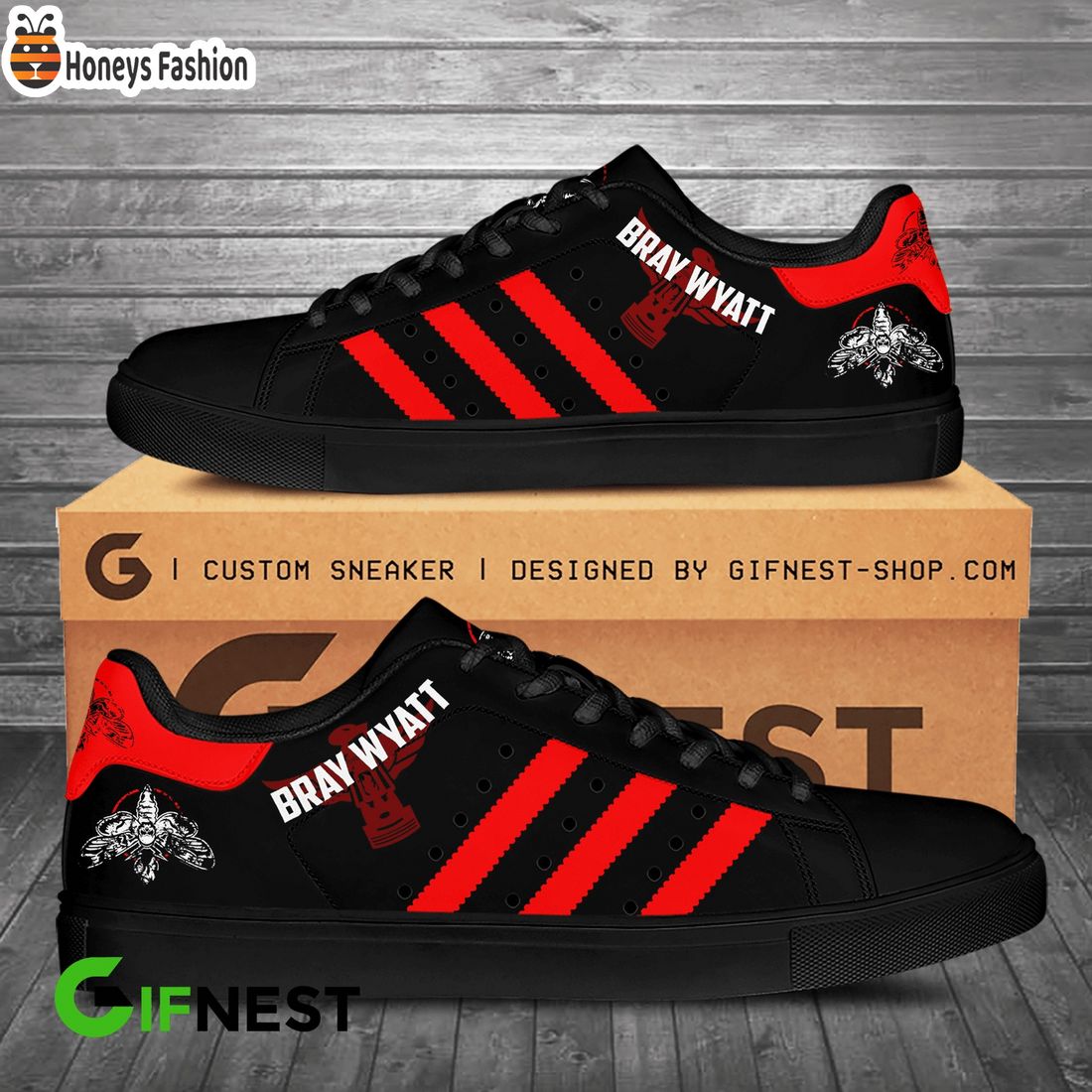 Bray Wyatt black red stan smith adidas shoes