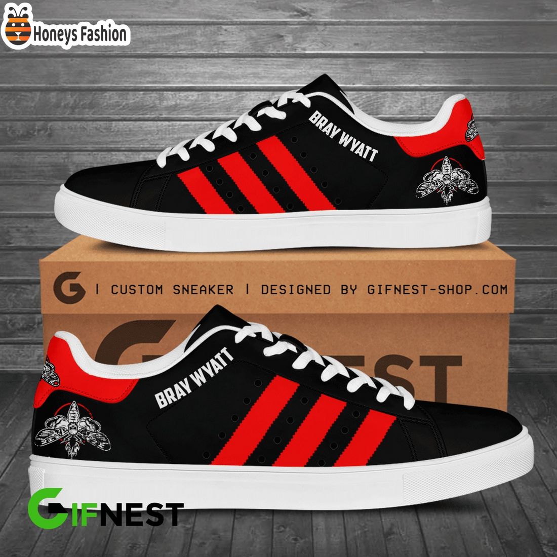 Bray Wyatt black red stan smith skate shoes