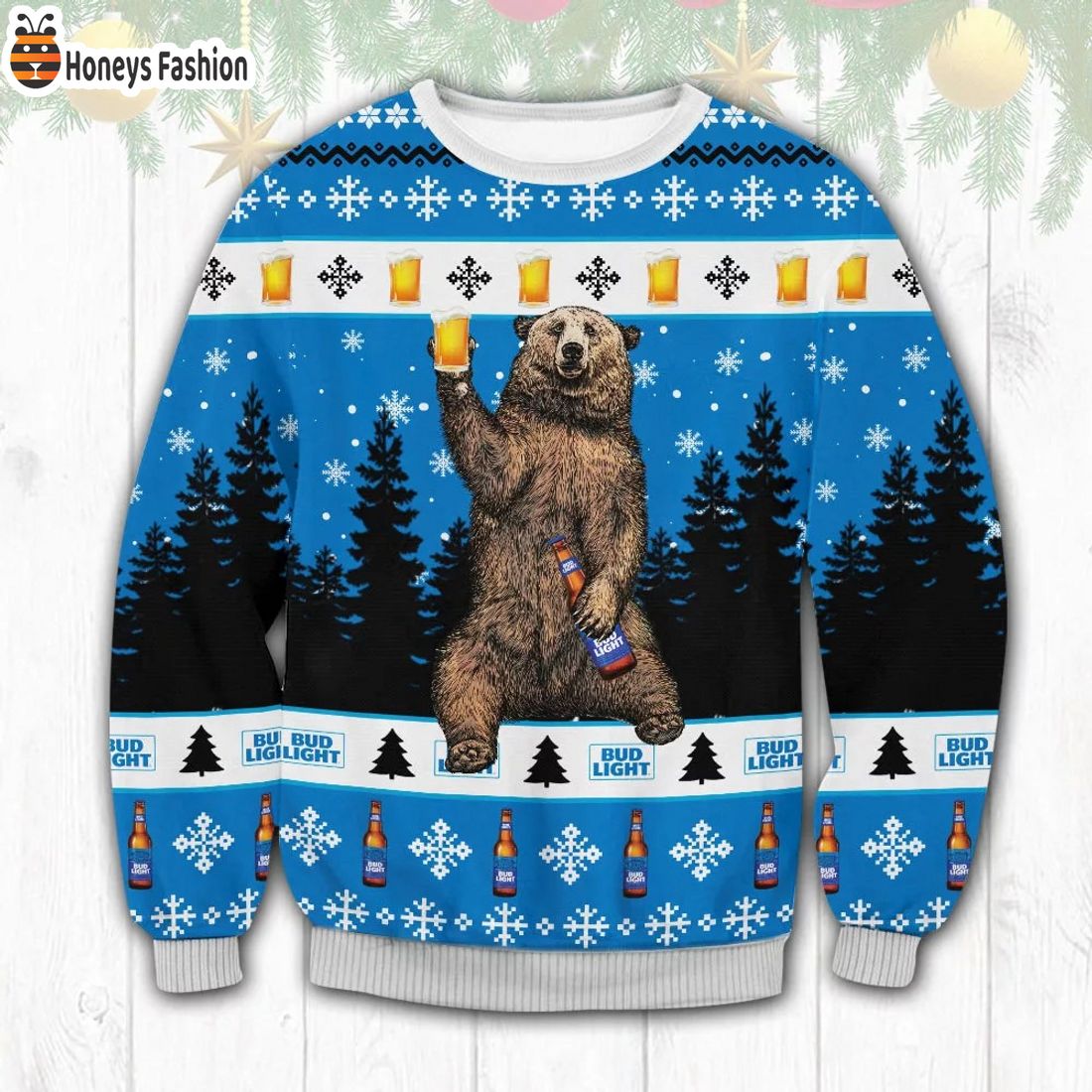 Bud Light Bear Ugly Christmas Sweater