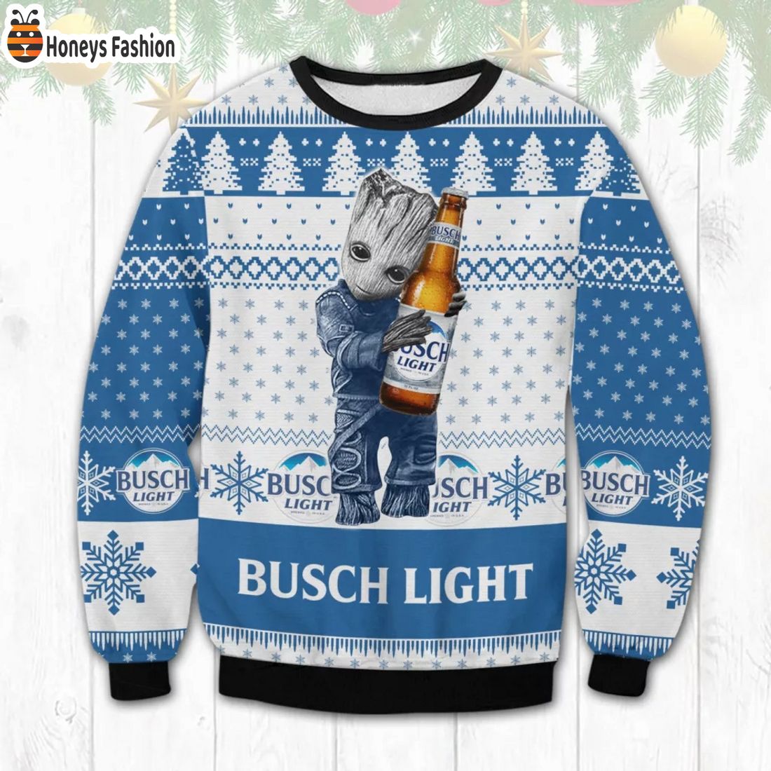 Busch Light Groot Ugly Christmas Sweater