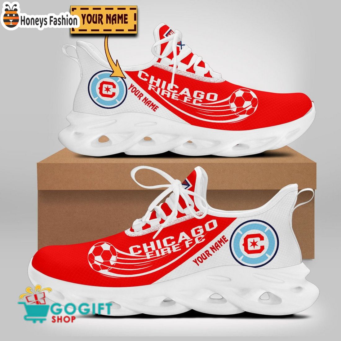 Chicago Fire MLS Custom Name Max Soul Sneaker