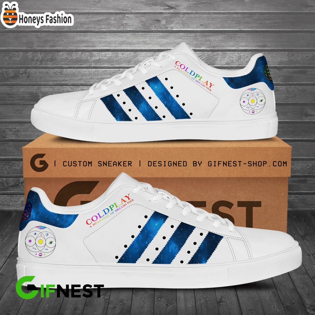 Coldplay x LGBT white stan smith adidas shoes