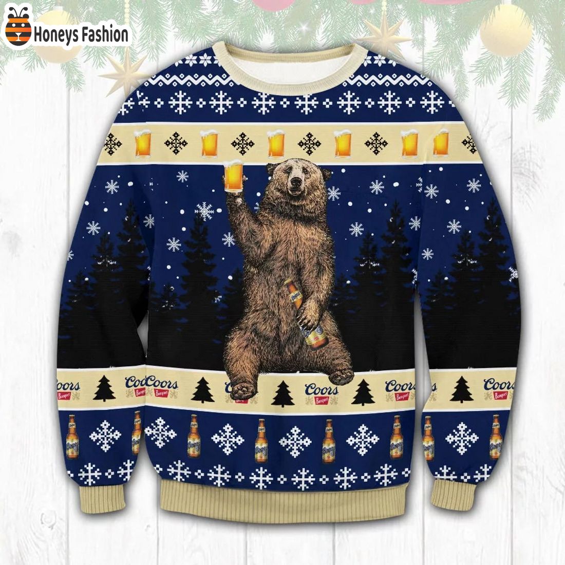 Coors Banquet Bear Ugly Christmas Sweater