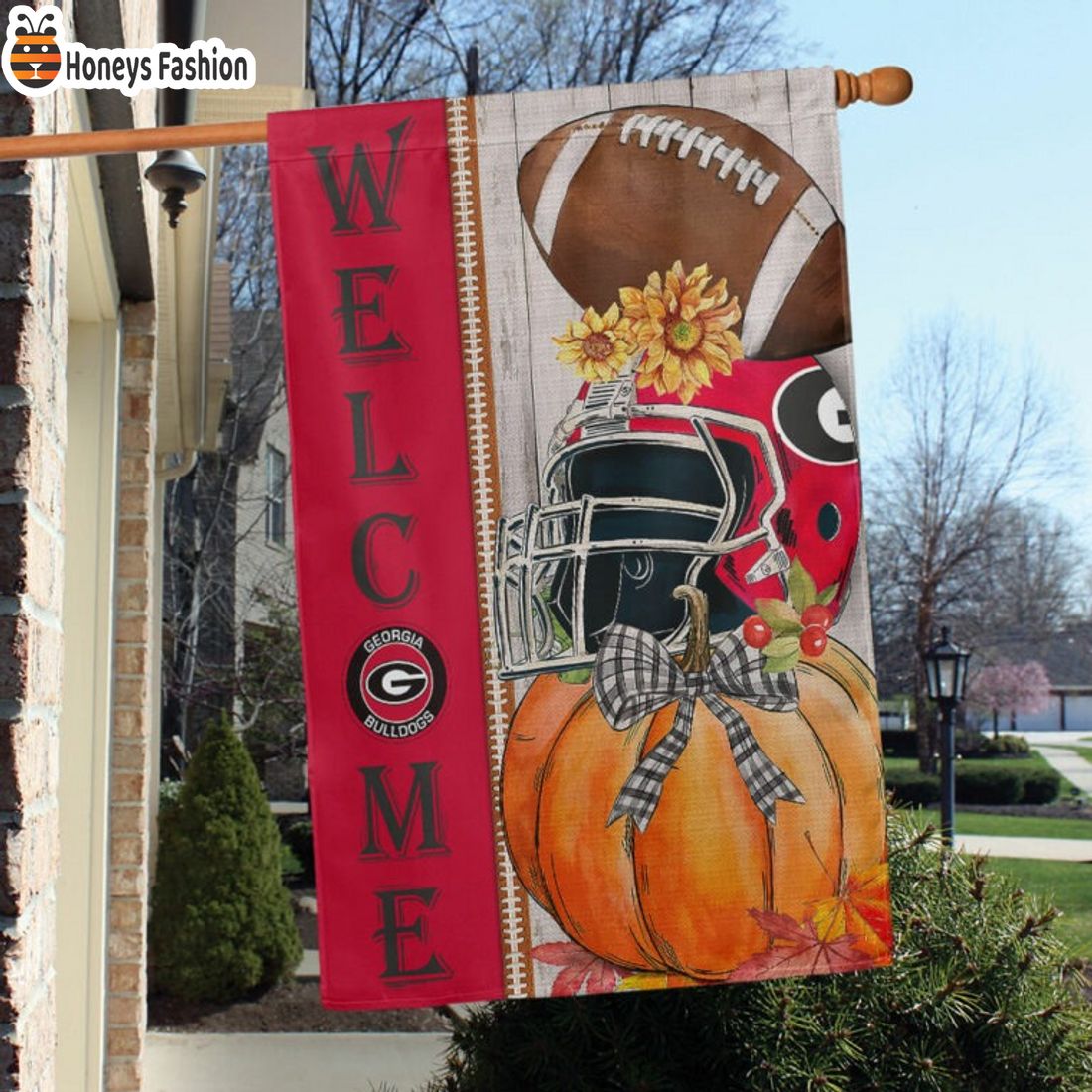 Georgia Bulldogs NCAA Halloween Welcome Flag