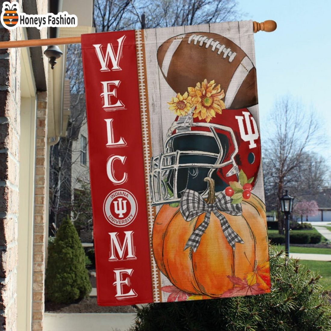 Indiana Hoosiers NCAA Halloween Welcome Flag