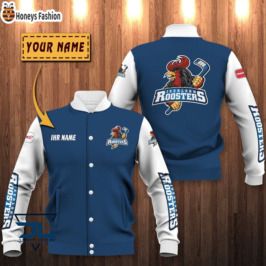 Iserlohn Roosters Custom Name Baseball Jacket