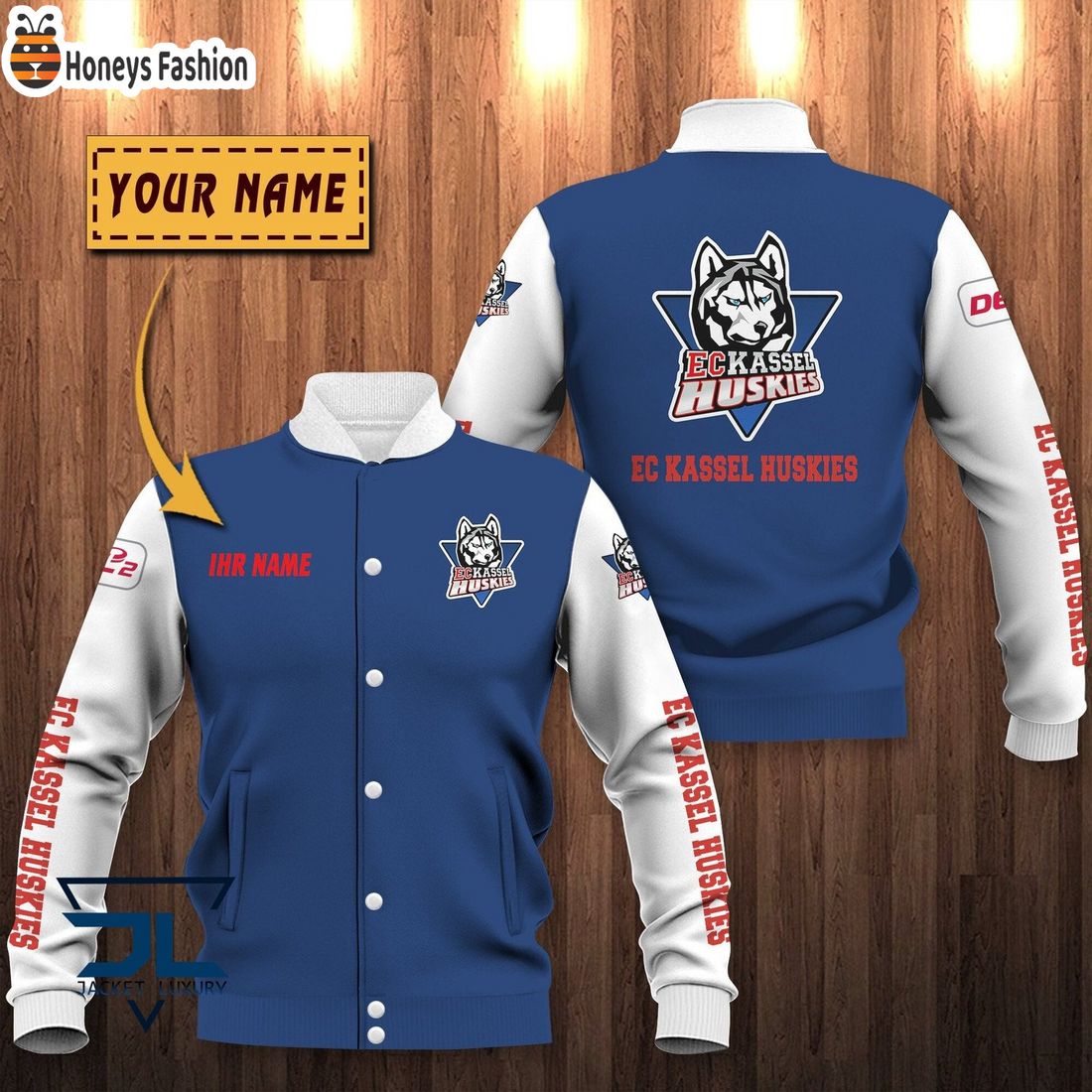 Kassel Huskies Custom Name Baseball Jacket