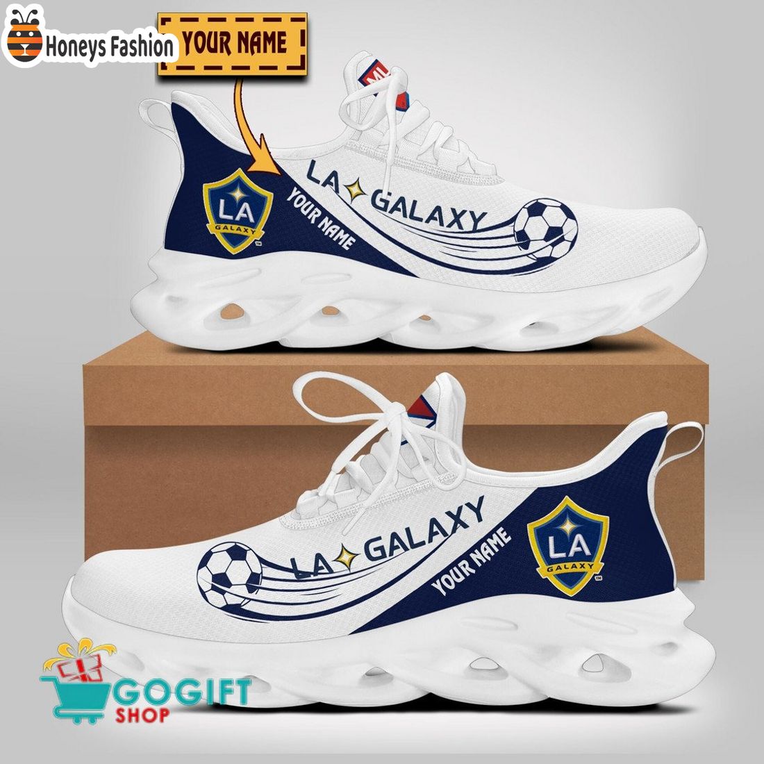 Los Angeles Galaxy MLS Custom Name Max Soul Sneaker