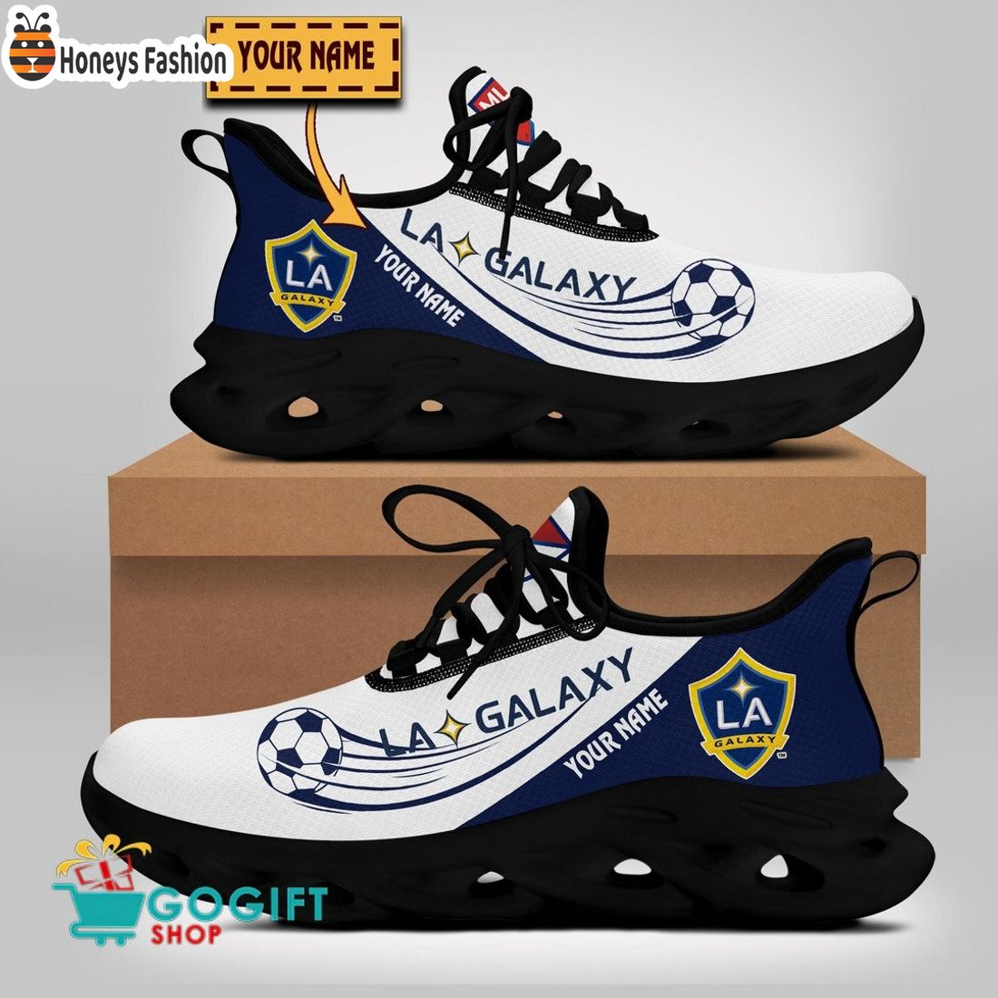 Los Angeles Galaxy MLS Custom Name Max Soul Sneaker