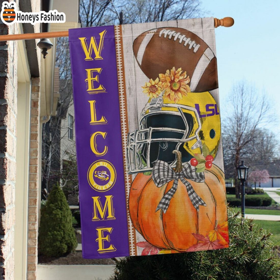 LSU Tigers NCAA Halloween Welcome Flag