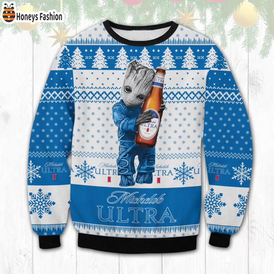 Michelob Ultra Groot Ugly Christmas Sweater