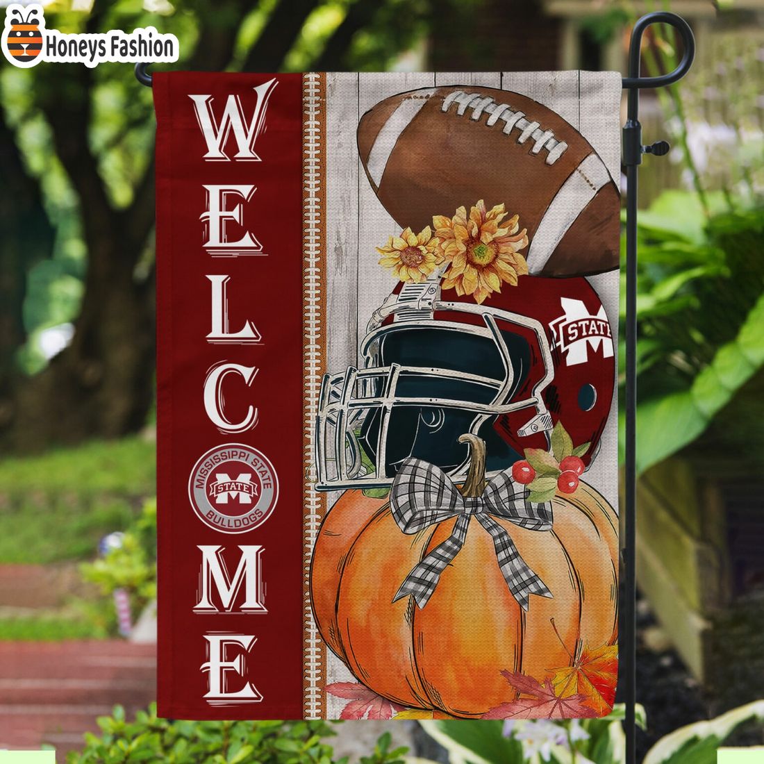 Mississippi State Bulldogs NCAA Halloween Welcome Flag